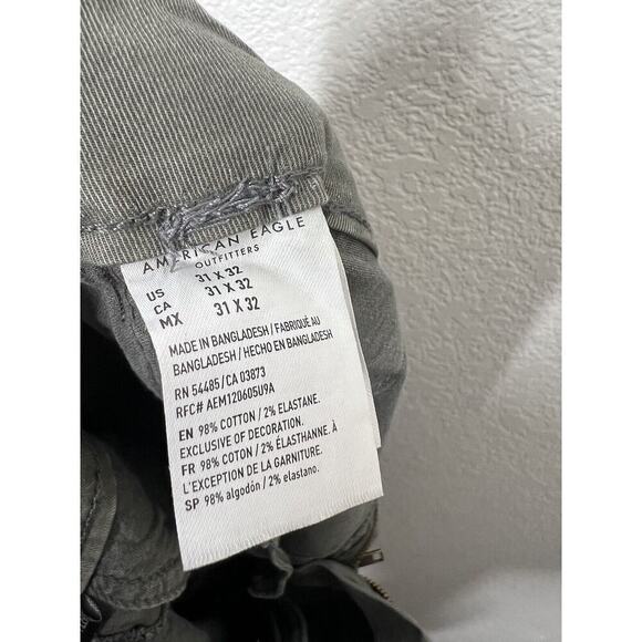 American Eagle Slim Straight Pants 30x29 Green Khaki Hemmed - Picture 5 of 5